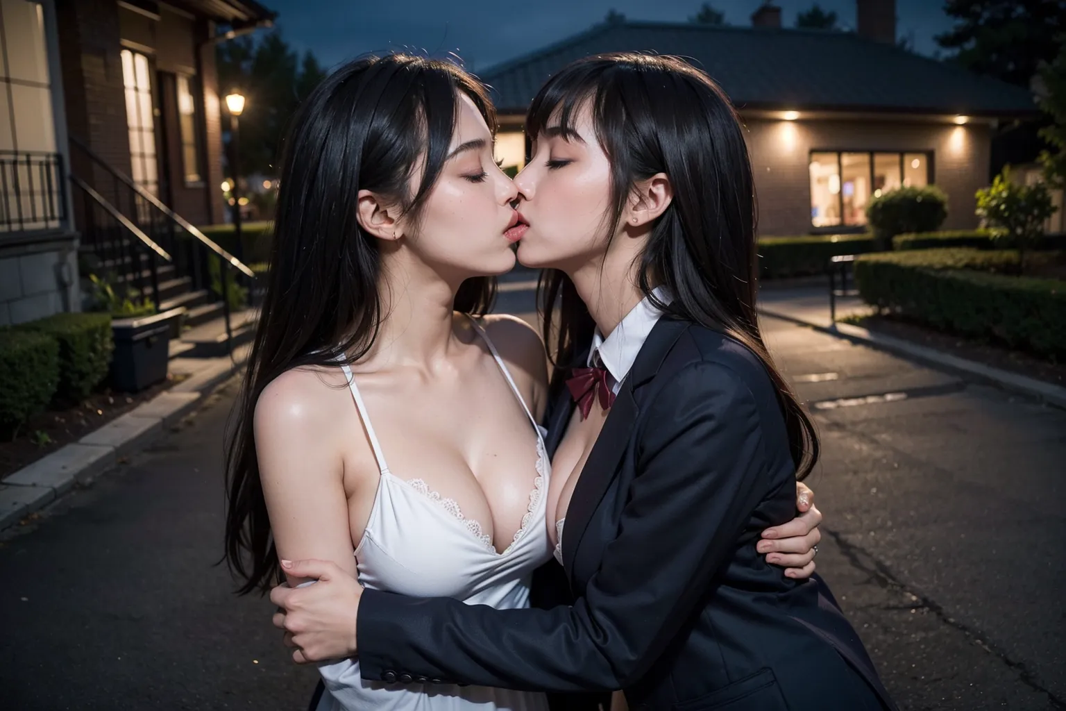 【AIJKキス】女子校生レズキスエロ画像厳選100枚まとめ！初めてのキスの味は…_下一頁色圖