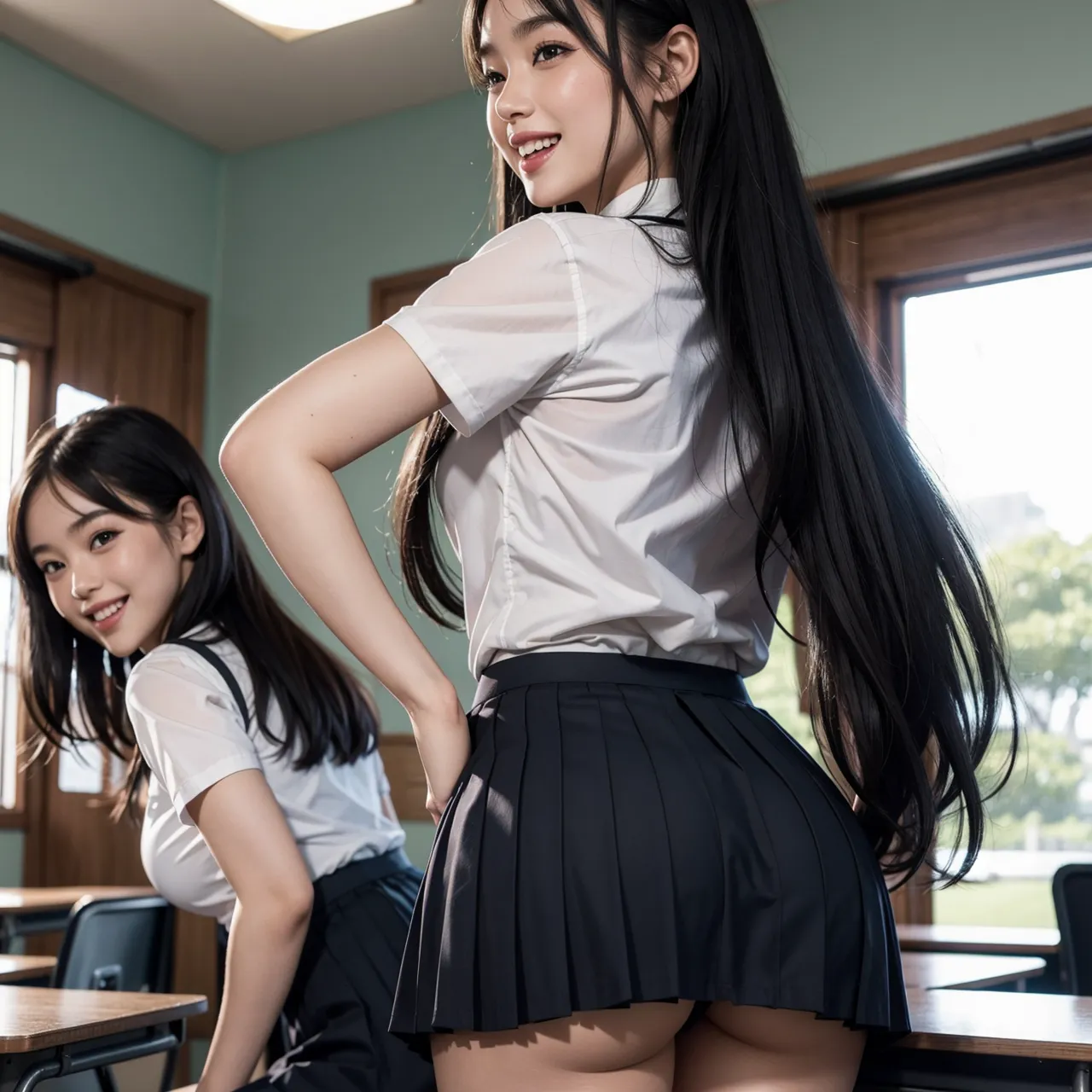 【AI制服女子校生】制服美少女エロ画像125枚まとめ！JK達のエロいひと夏の思い出_다음 페이지 야동 사진