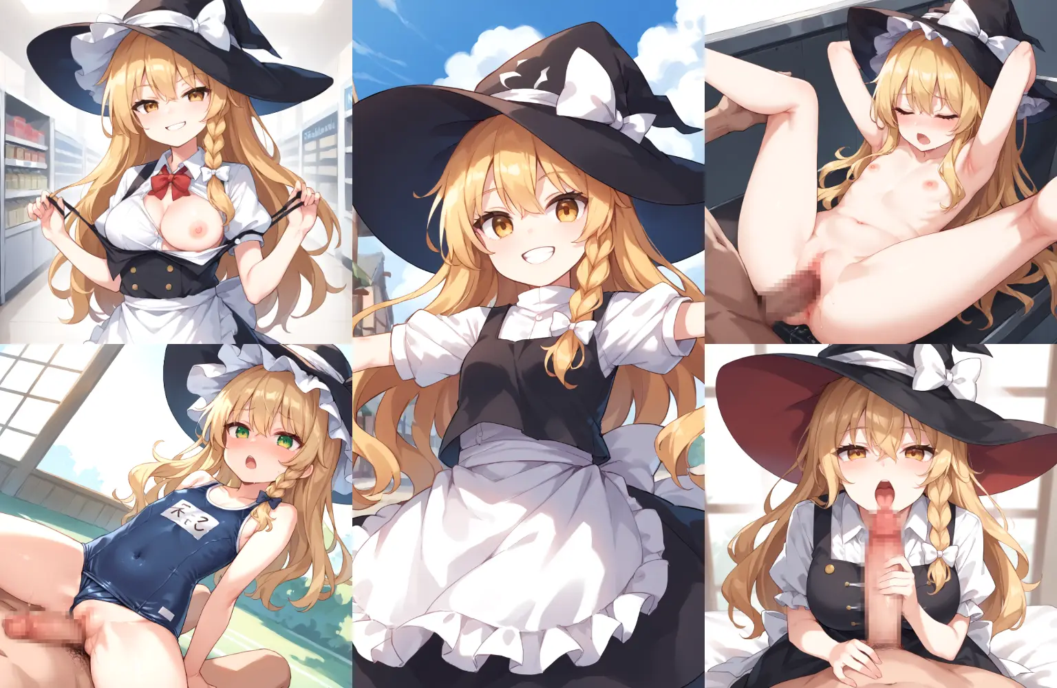 紅夢の魔法使いさんの霧雨魔理沙ちゃんAIイラストエロ画像382枚まとめ！