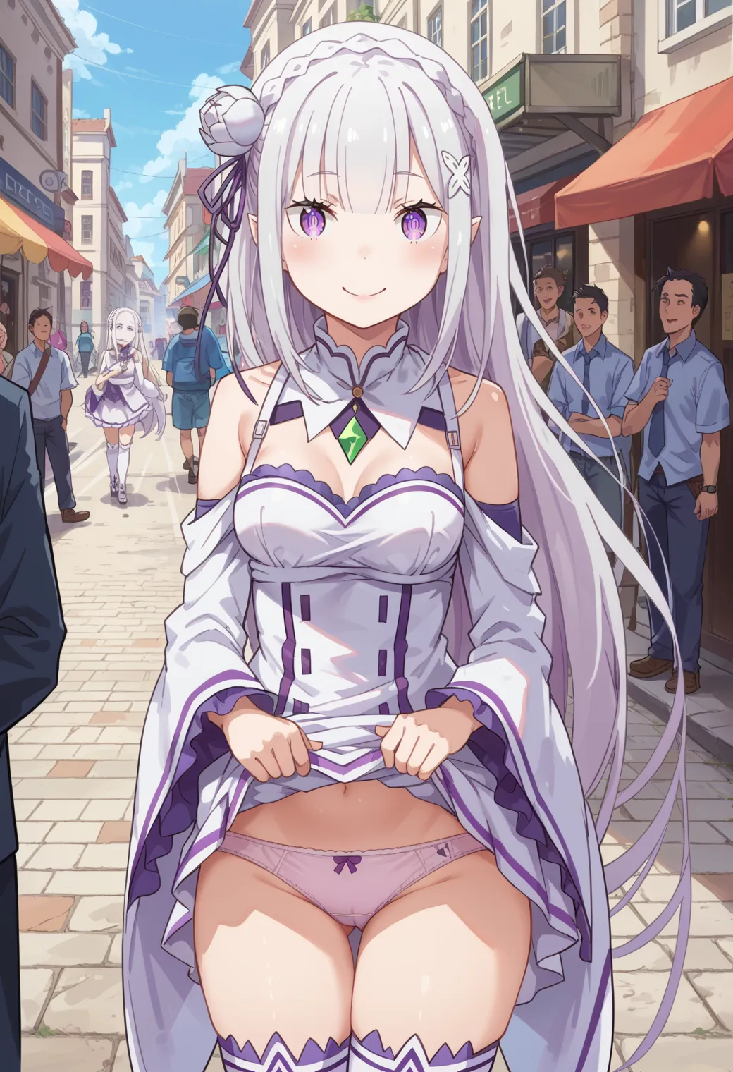【エミリアエロ画像】リゼロに登場するエミリアちゃんのエッチなAIイラスト画像320枚まとめ！（第3頁）_下一頁色圖