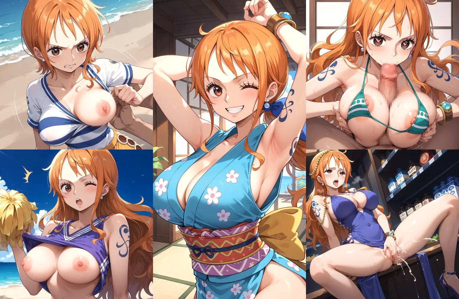ワンピースに登場するナミちゃんのエッチなAI画像500枚！