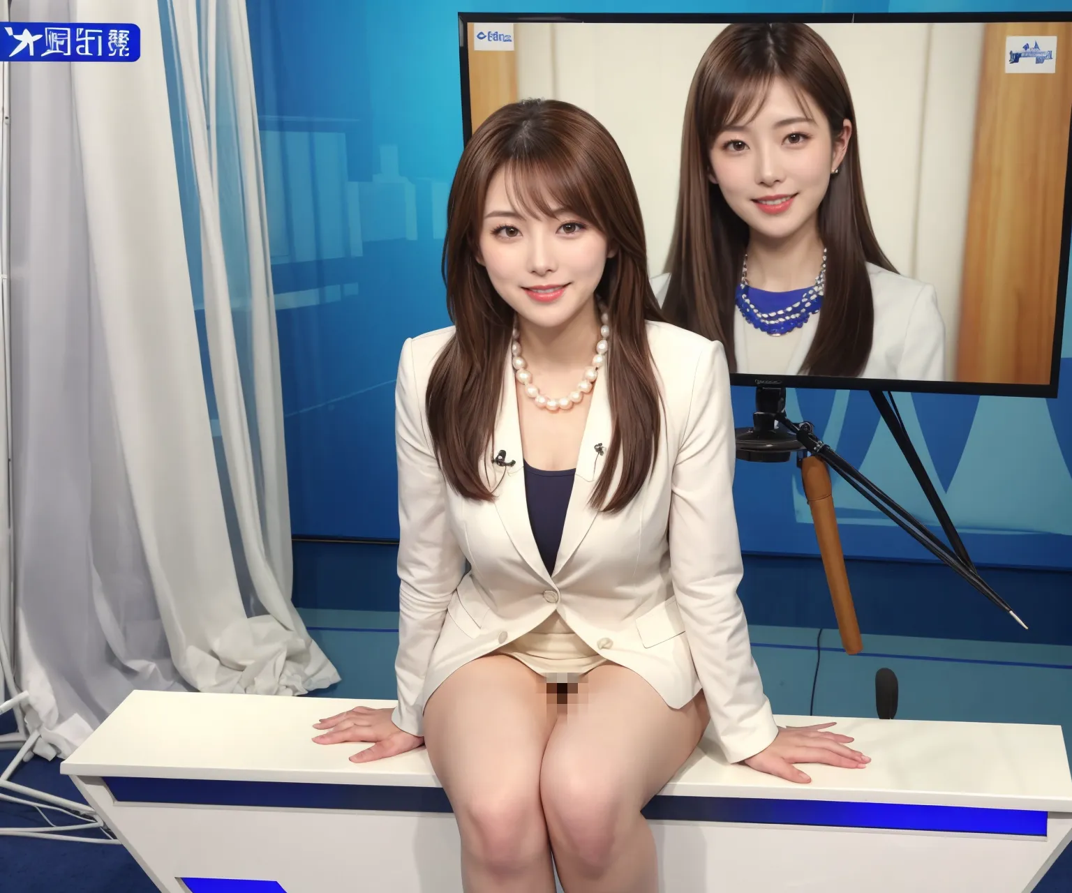 【女子アナAIエロ画像】テレビ局の秘策？！美人アナウンサーを脱がして視聴率アップさせてみたｗｗAI画像334枚！_Next-page porn image